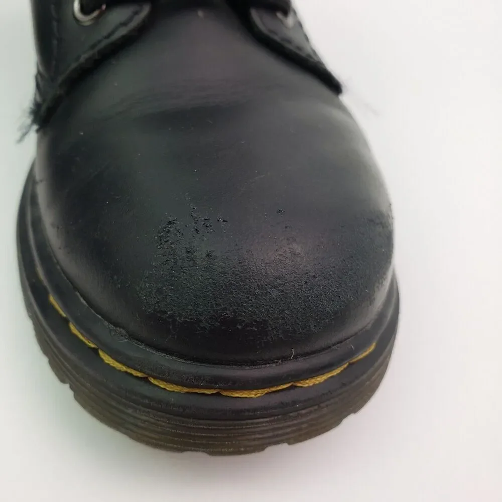 Dr Martens 1460 Serena Leo Toddler Girls Sz 11 Black Leather Leopard Ankle Boots